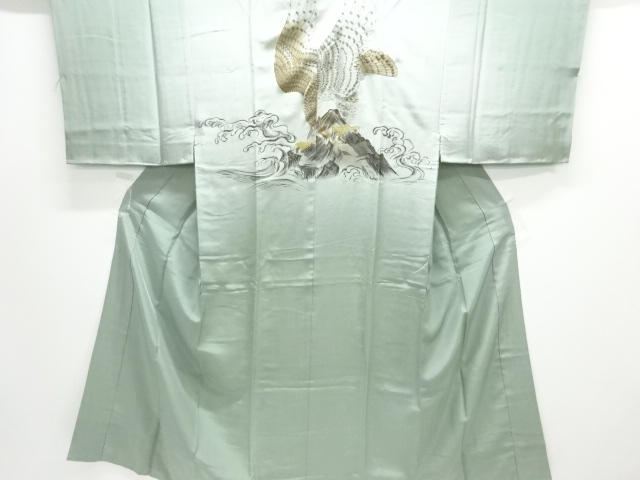 JAPANESE KIMONO / ANTIQUE MENS JUBAN / SILK / ROUGH WAVE